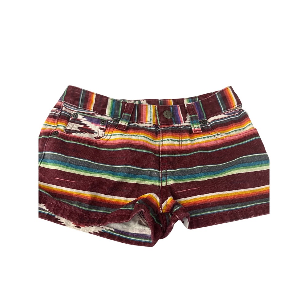 Ralph Lauren Denim Girls Size 6 Serape Stripe Southwestern Cotton Shorts Multi